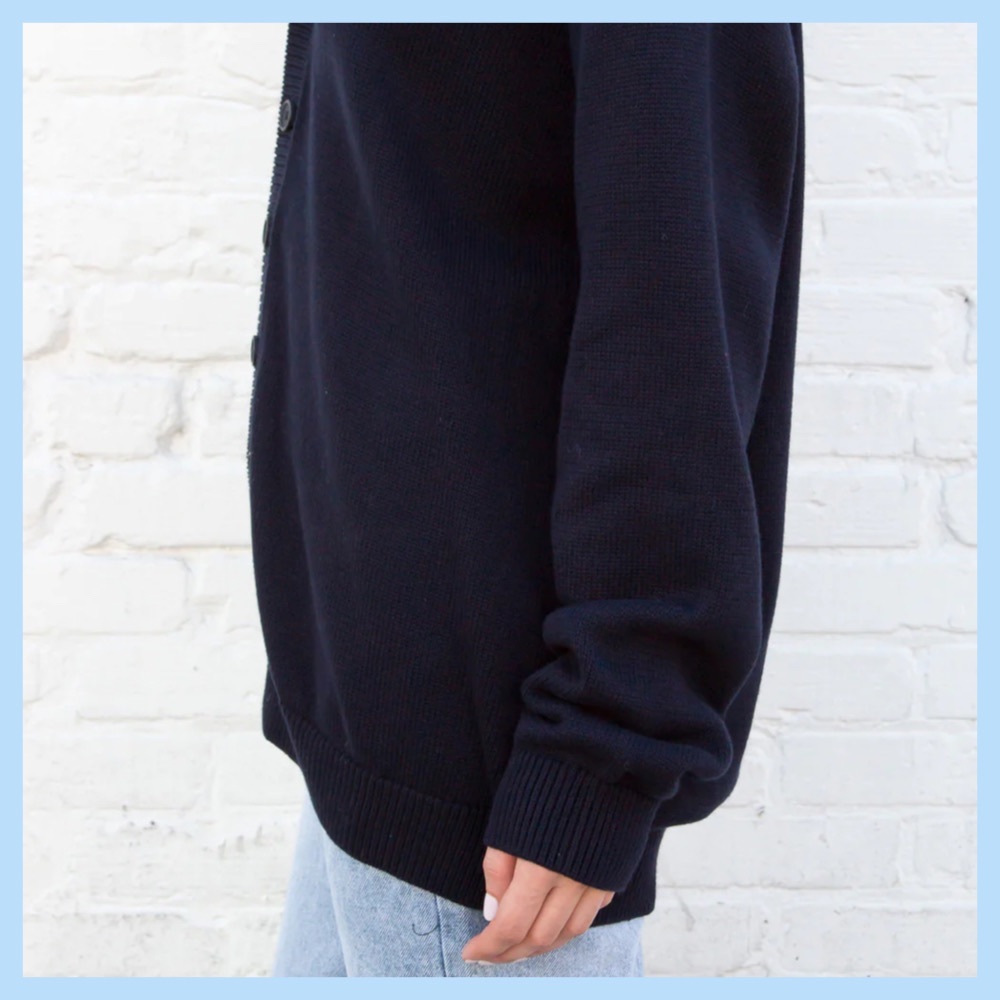 Women's Navy Blue Cardigan - Picture 3 of 8